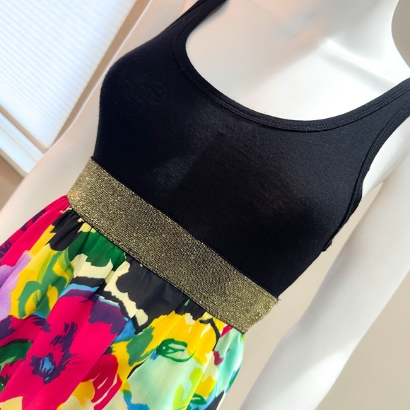 Forever 21 floral sleeveless empire/ metallic waistband dress ❤️ - Picture 4 of 7